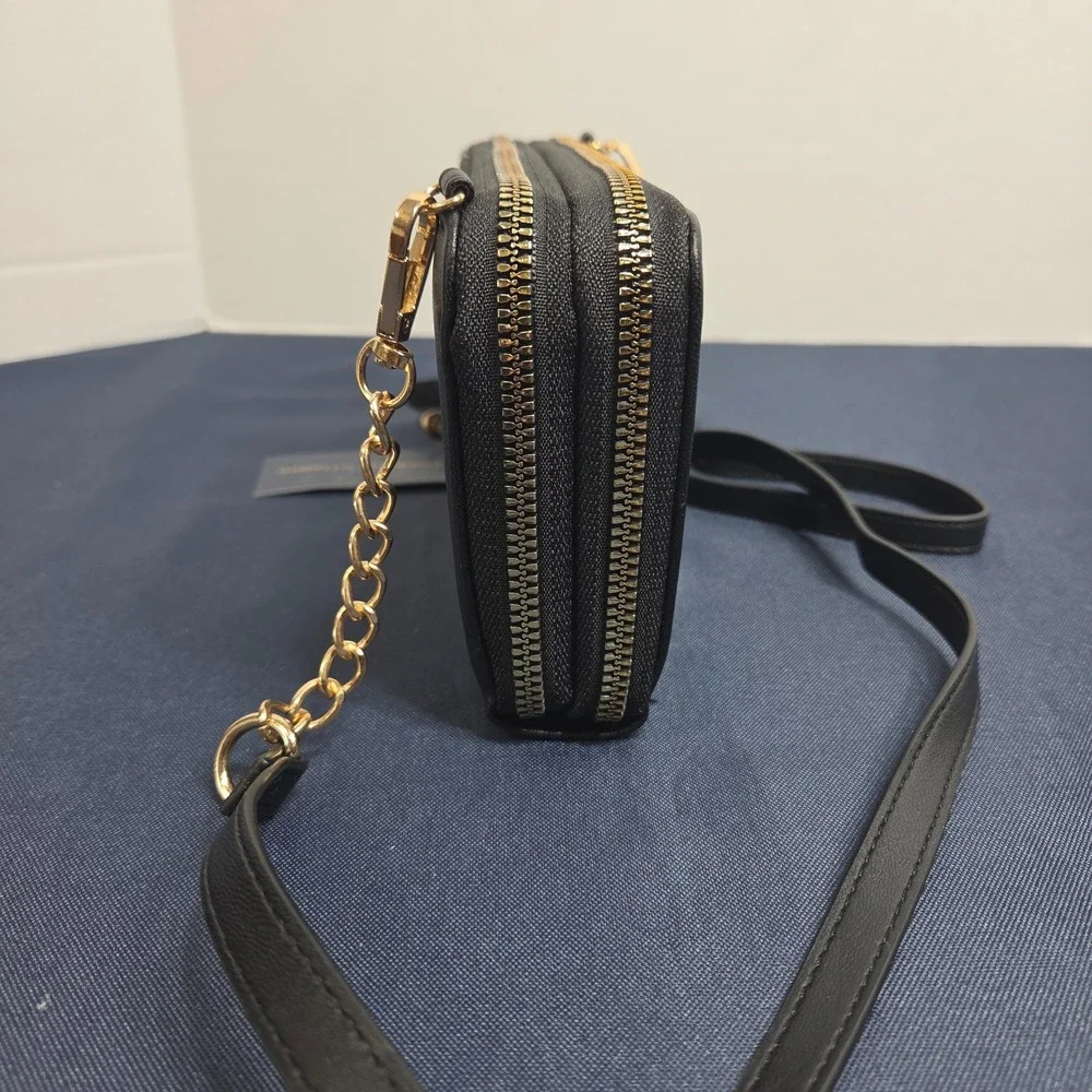 Adrienne Vittadini Downtown Collection Double Wallet w/Removable Strap Black